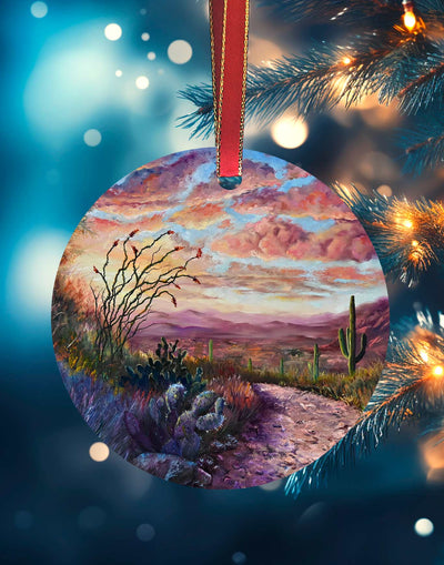 Ironwood Trail, Southwest Christmas Ornament – Aluminum – Chuck Watkins by Chuck Watkins