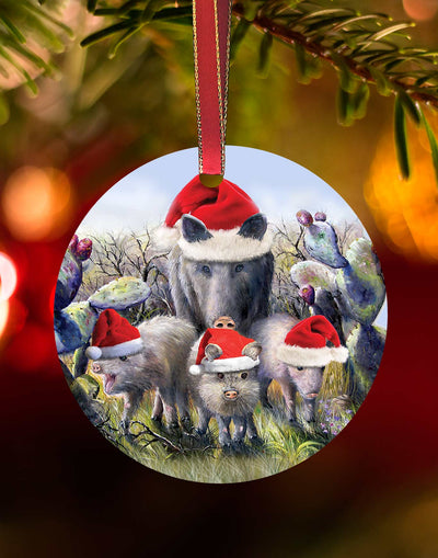 Javelina Family Ornament – Southwest Wall Art Print by Chuck Watkins