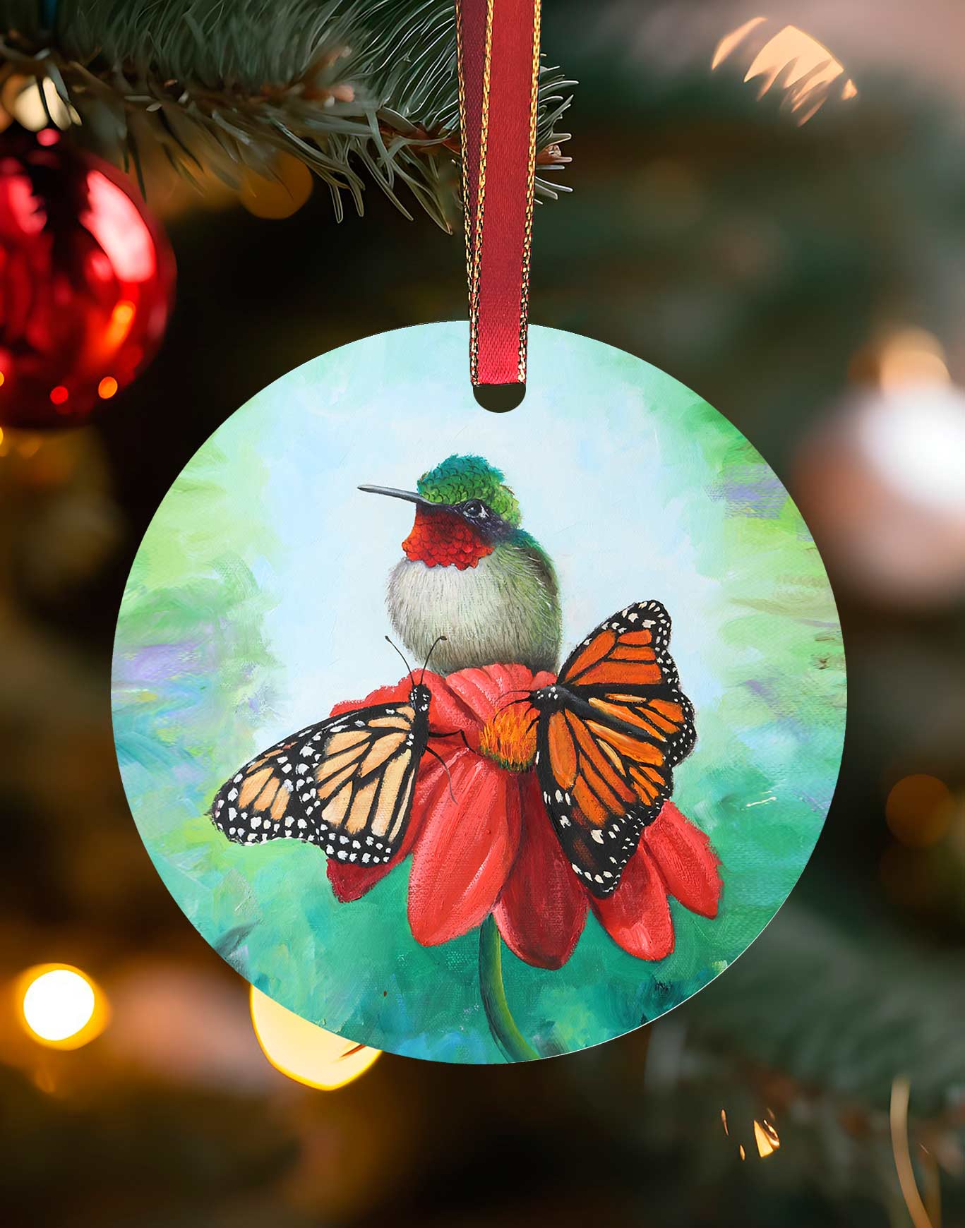 Jewels of Life Ornament, Christmas Ornament – Aluminum – Chuck Watkins by Chuck Watkins