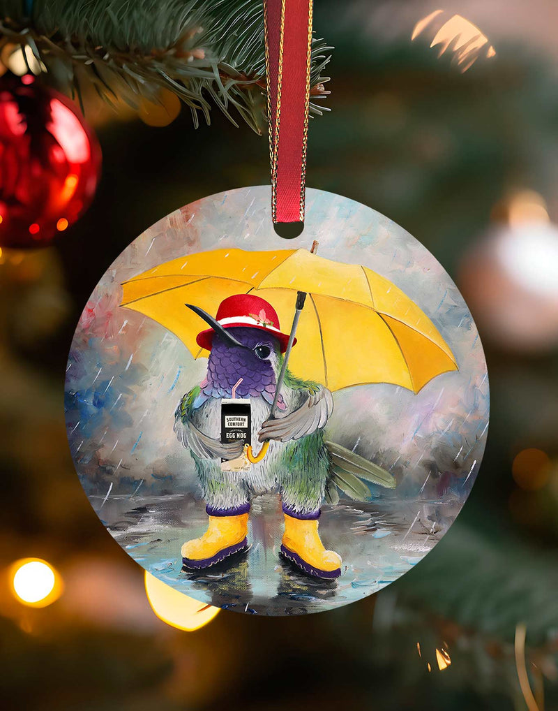 July Rain Ornament – Hummingbird Christmas Ornament – Aluminum – Chuck Watkins by Chuck Watkins