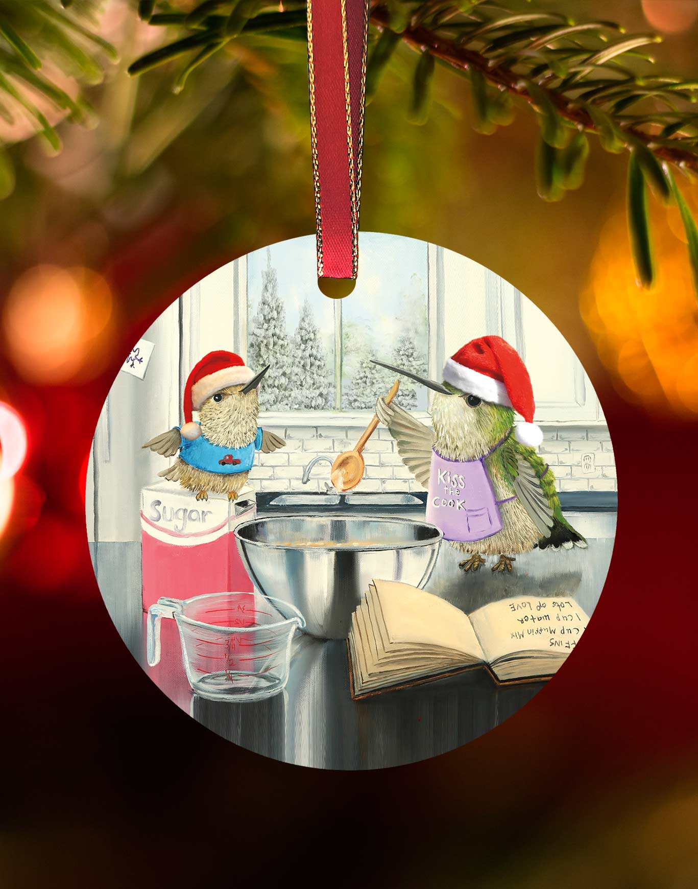 Little Muffin, Hummingbird Christmas Ornament – Aluminum – Chuck Watkins by Chuck Watkins