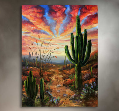 Longhorn Trail - Southwest Wall Art Print – Canvas & Aluminum – Chuck Watkins