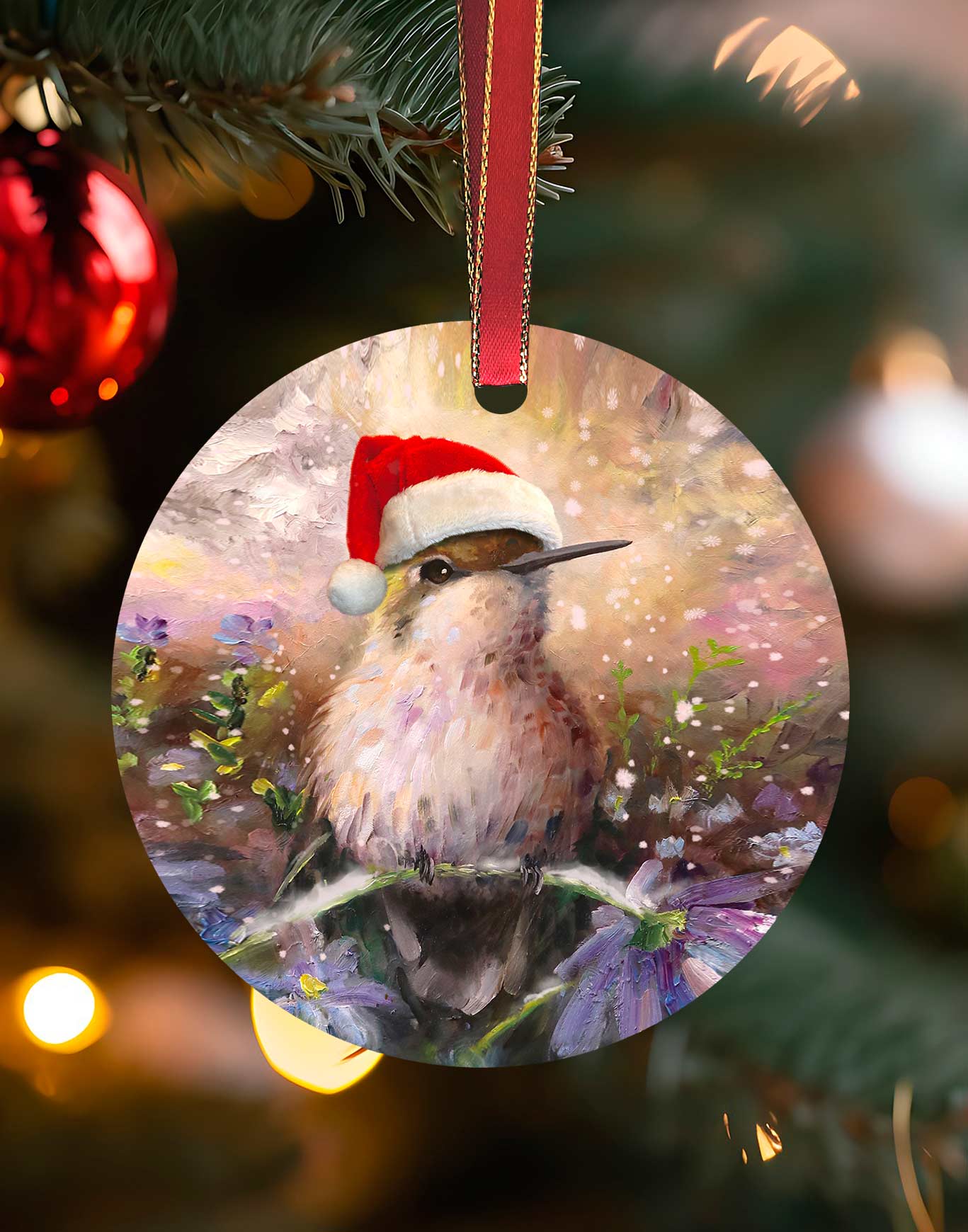 Lovely, Hummingbird Christmas Ornament – Aluminum – Chuck Watkins by Chuck Watkins
