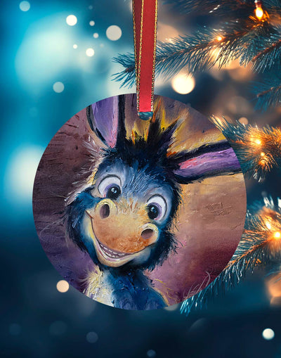 Marley,  Donkey Christmas Ornament – Aluminum – Chuck Watkins by Chuck Watkins