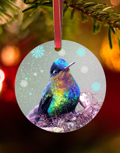 Fiery Throated Hummingbird, Hummingbird Ornament By Meagan Watkins by Chuck Watkins