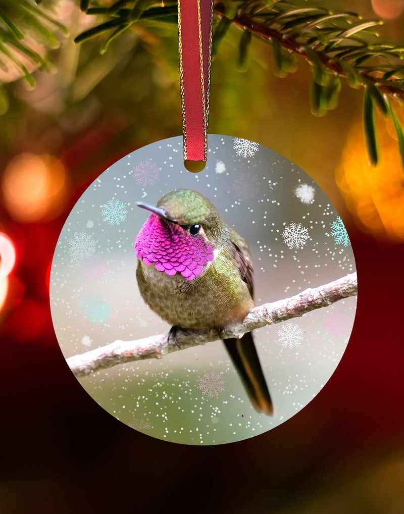 Magenta Woodstar, Hummingbird Ornament By Meagan Watkins by Chuck Watkins