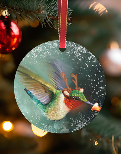 Mr Ruby - Hummingbird Christmas Ornament – Aluminum – Chuck Watkins by Chuck Watkins