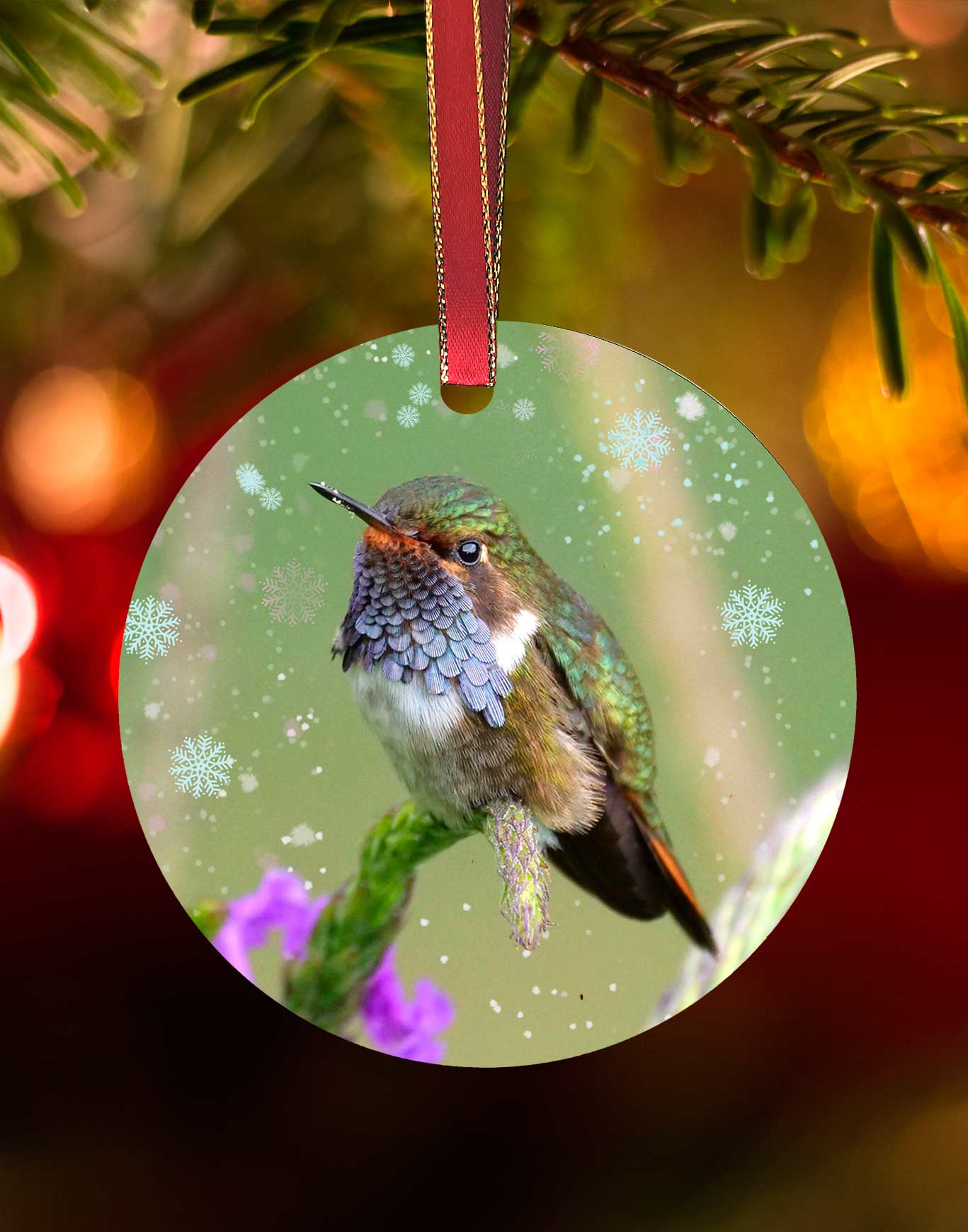 Volcano Hummingbird, Hummingbird Ornament By Meagan Watkins by Chuck Watkins