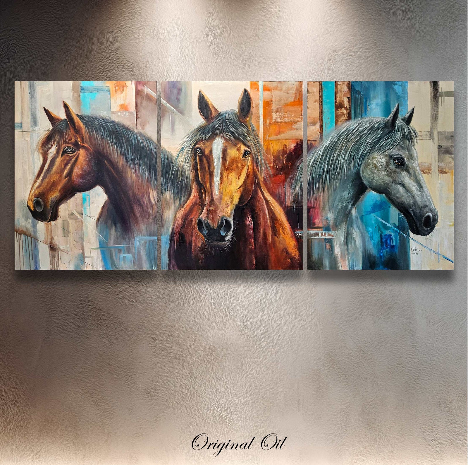 The Noble Trio - TripTych Original - Oil Painting Wall Art – Chuck Watkins