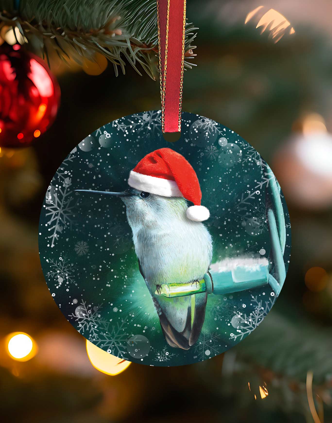 Pretty Girl - Hummingbird Christmas Ornament – Aluminum – Chuck Watkins by Chuck Watkins