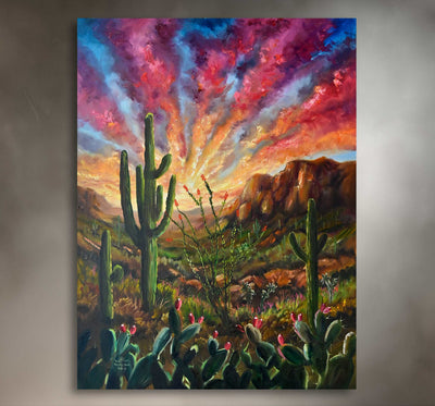 Prickley Pear Valley - Southwest Wall Art Print – Canvas & Aluminum – Chuck Watkins