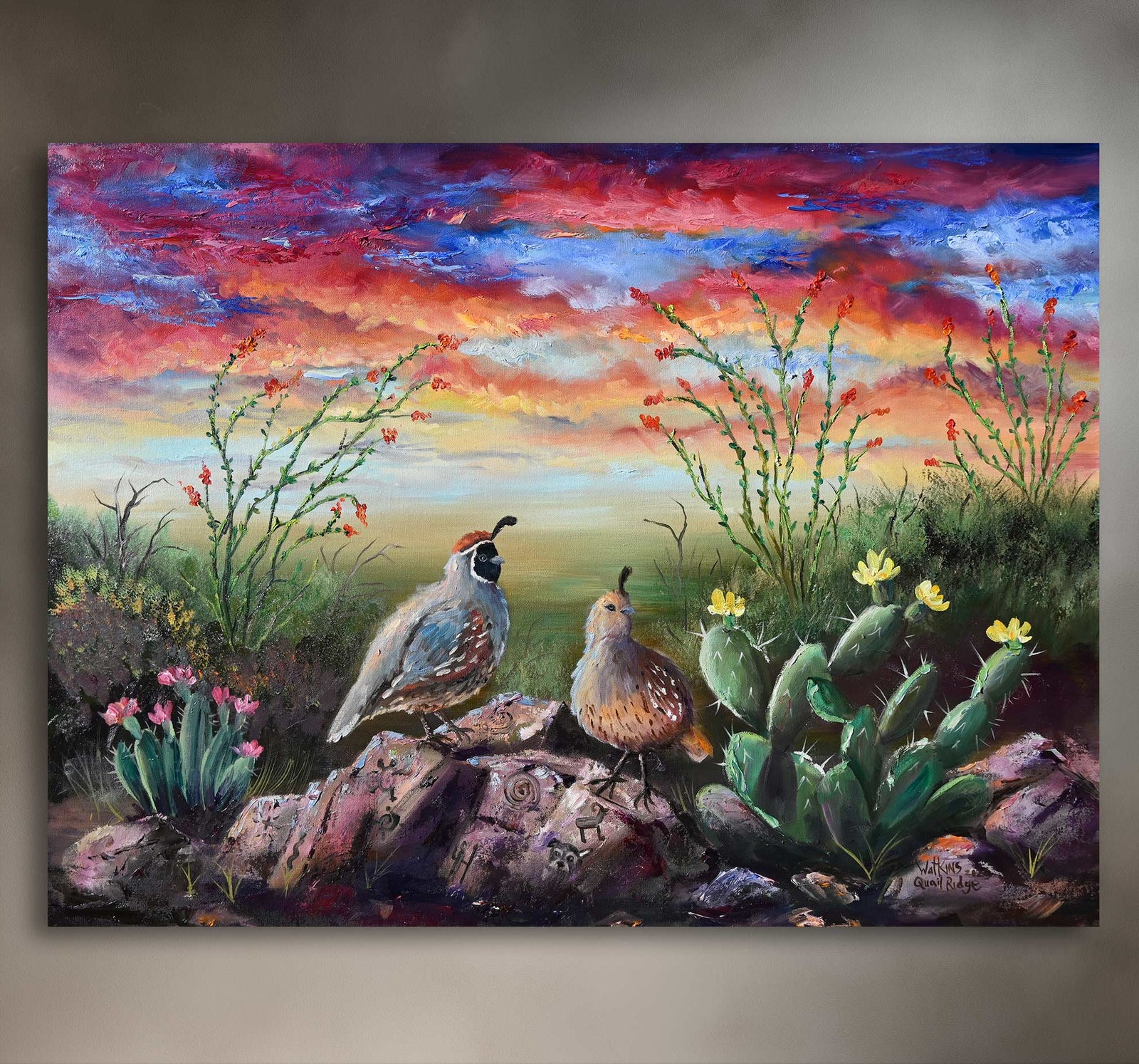 Quail Ridge - Southwest Wall Art Print – Canvas & Aluminum – Chuck Watkins