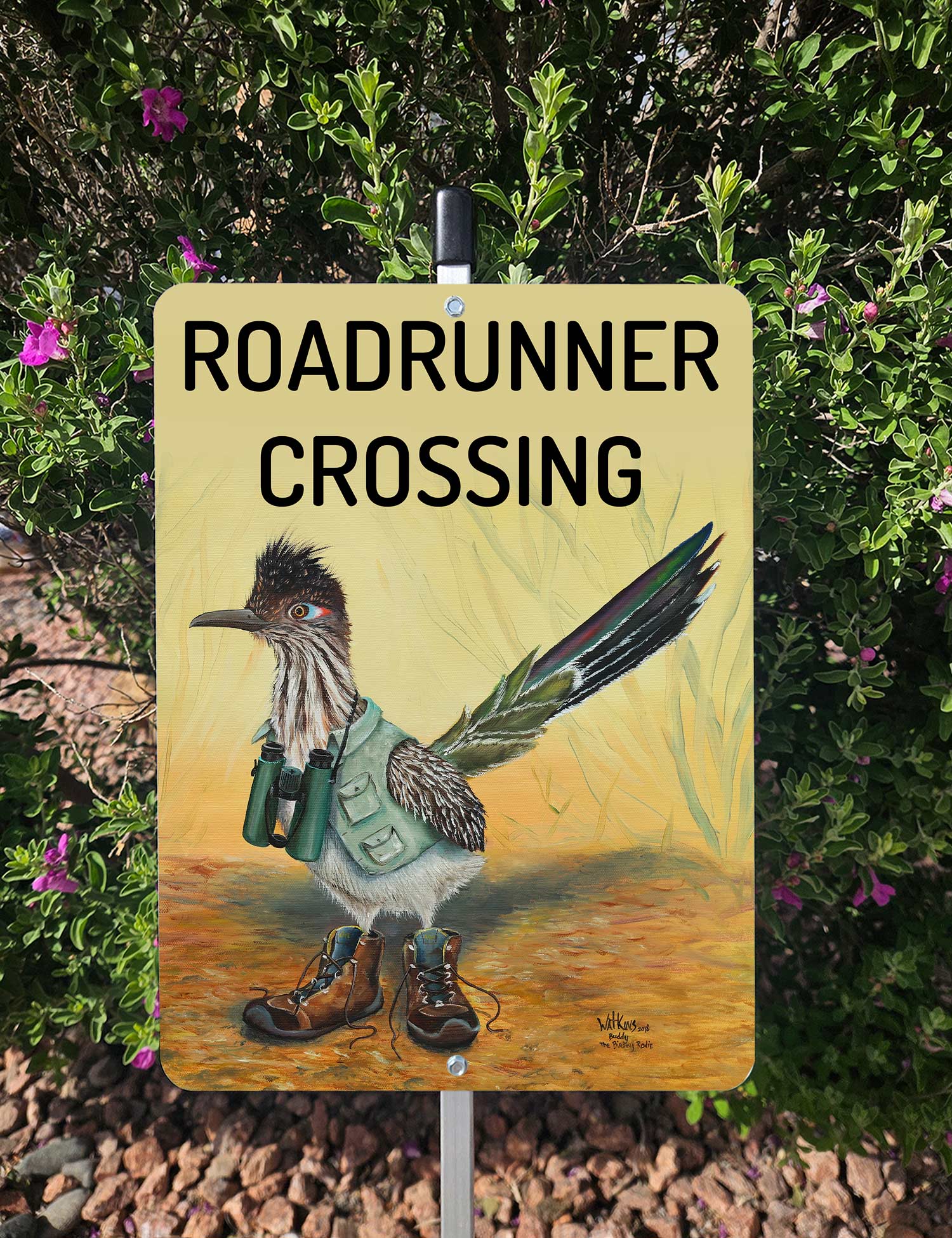 Roadrunner Crossing Yard Sign -  Southwest Animal Aluminum – Chuck Watkins
