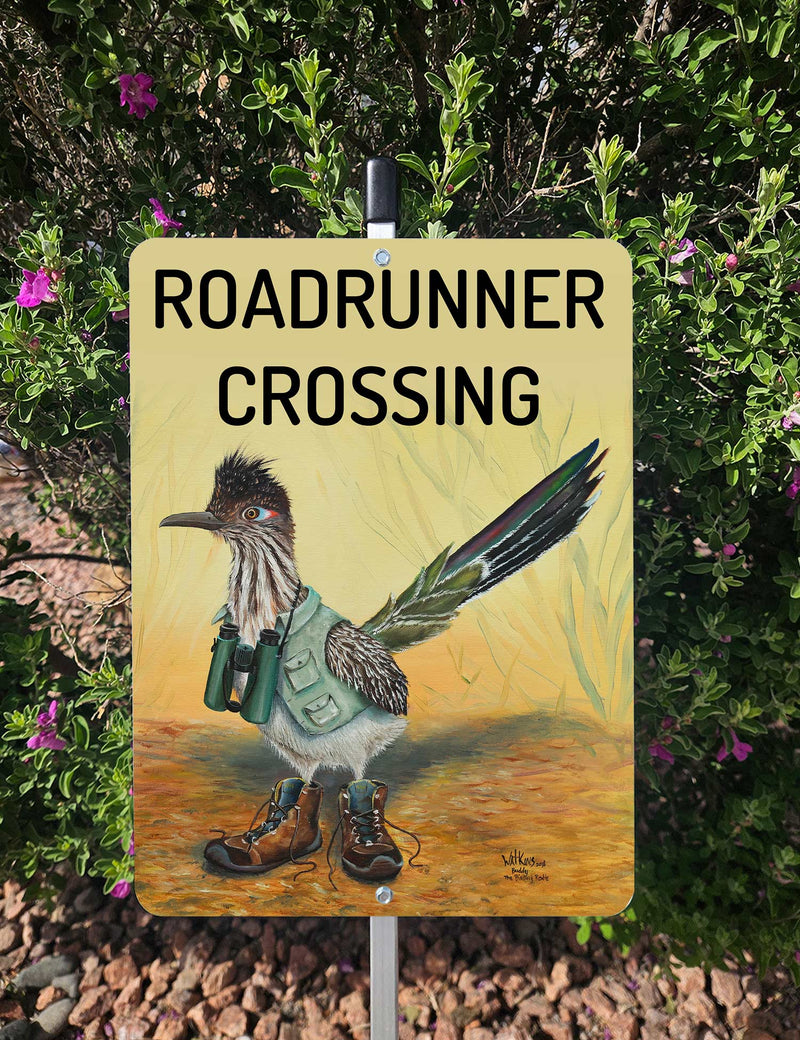 Roadrunner Crossing Yard Sign -  Southwest Animal Aluminum – Chuck Watkins  by Chuck Watkins