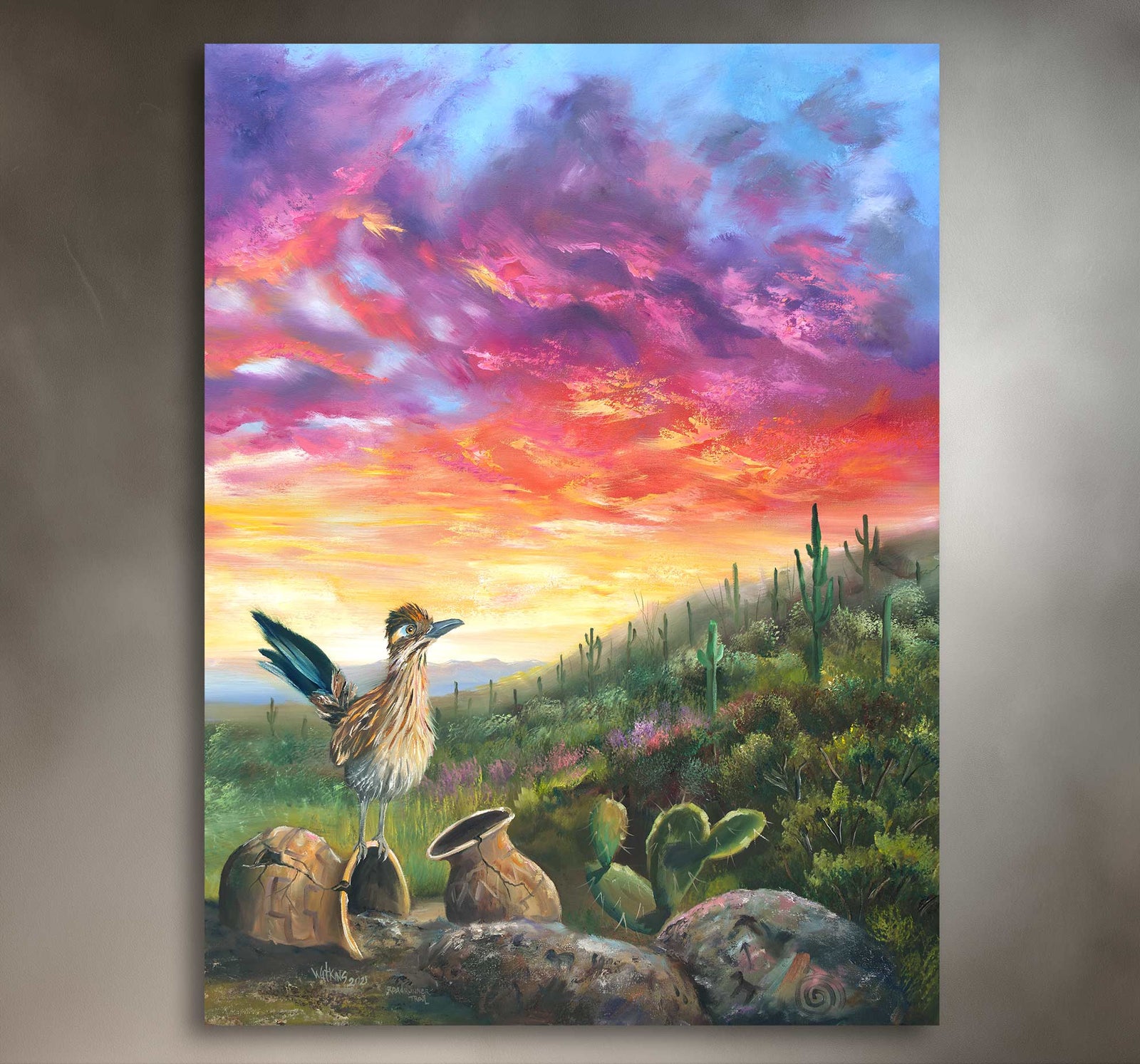 Roadrunner Trail - Southwest Wall Art Print – Canvas & Aluminum – Chuck Watkins