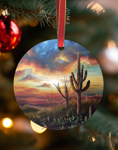 Saguaro Bones, Southwest Landscape Christmas Ornament – Aluminum – Chuck Watkins by Chuck Watkins