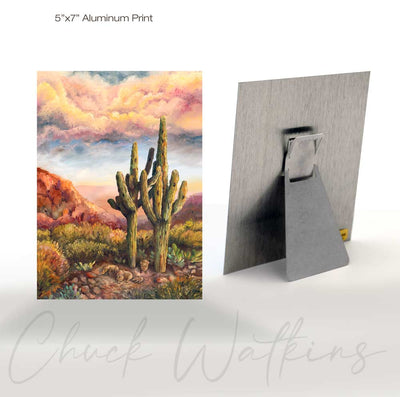 Saguaro Friends  - Southwest Wall Art Print – Canvas & Aluminum – Chuck Watkins