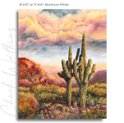 Saguaro Friends  - Southwest Wall Art Print – Canvas & Aluminum – Chuck Watkins