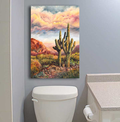 Saguaro Friends  - Southwest Wall Art Print – Canvas & Aluminum – Chuck Watkins