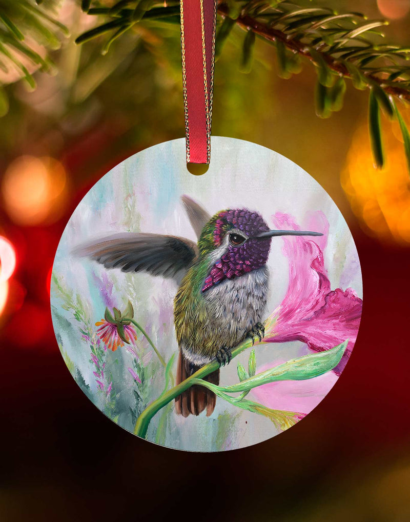 Watchman,  Hummingbird Christmas Ornament – Aluminum – Chuck Watkins by Chuck Watkins