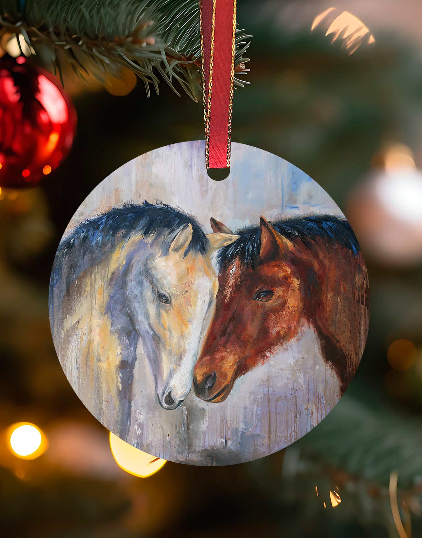 Wild & Free, Horse Christmas Ornament – Aluminum – Chuck Watkins by Chuck Watkins