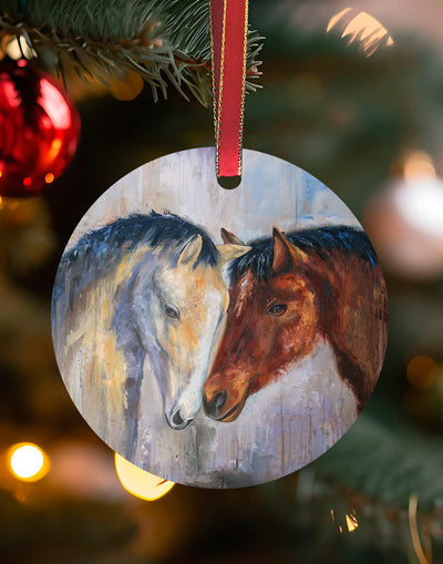 Wild & Free, Horse Christmas Ornament – Aluminum – Chuck Watkins by Chuck Watkins