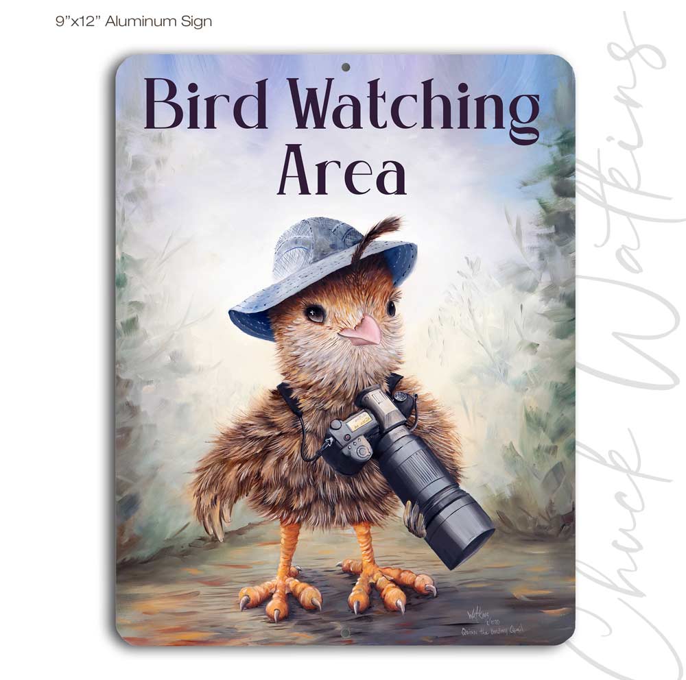Bird Watching Area Yard Sign Aluminum – Chuck Watkins –  by Chuck Watkins