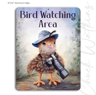Bird Watching Area Yard Sign Aluminum – Chuck Watkins –  by Chuck Watkins