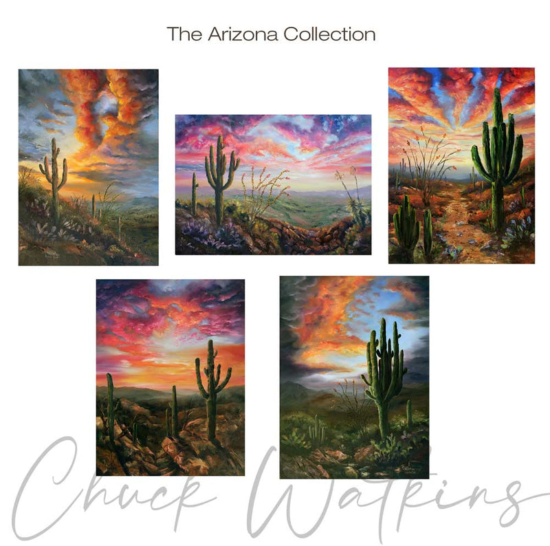 Arizona Collection -  Southwest Landscape Aluminum Magnet Collection, (5 pack), 4.5"x5" by Chuck Watkins