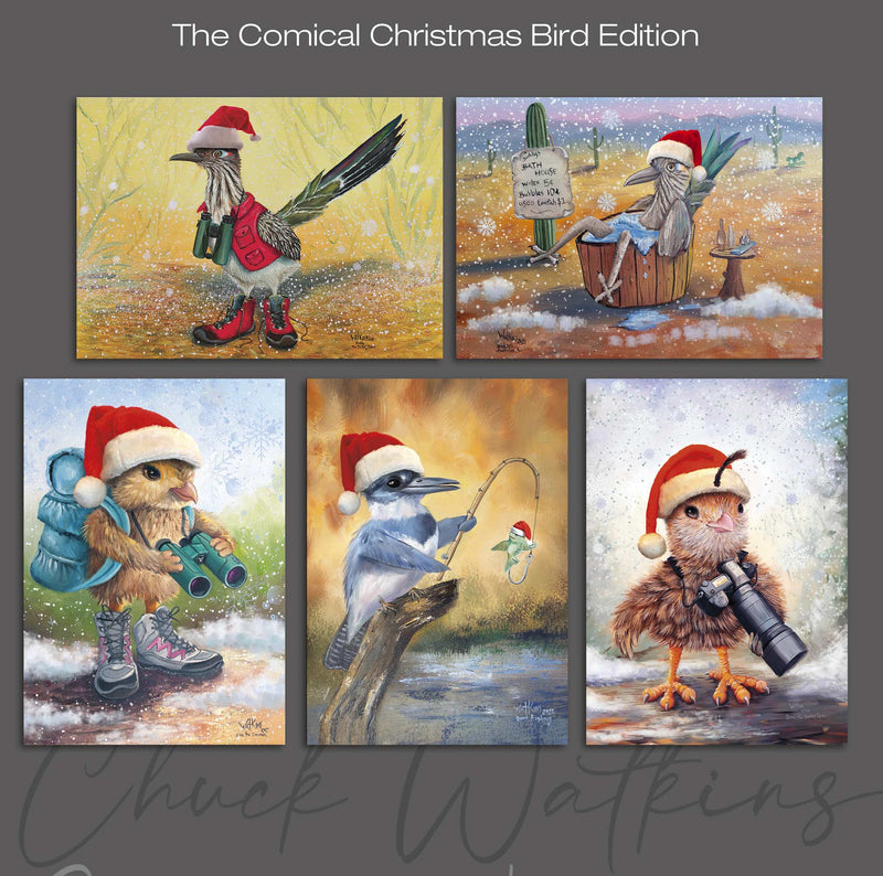 The Comical Bird Christmas Magnet Collection - (5 pack), 4.5"x5" - Chuck Watkins by Chuck Watkins