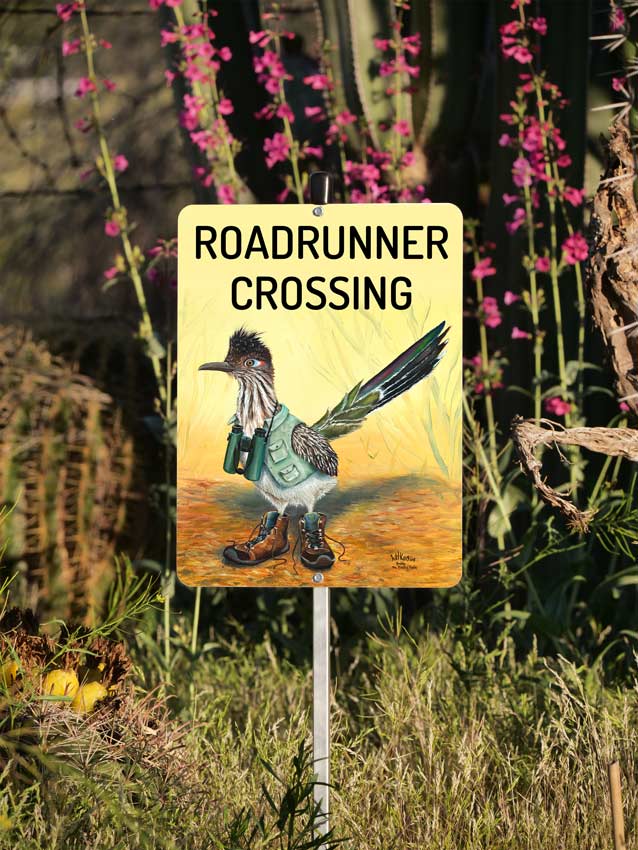 Roadrunner Crossing Yard Sign -  Southwest Animal Aluminum – Chuck Watkins  by Chuck Watkins