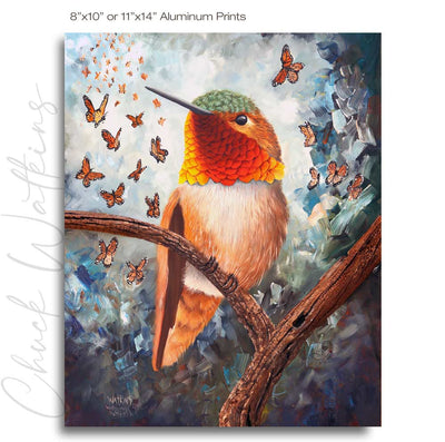 Watching Butterflies - Hummingbird Wall Art Print by Chuck Watkins
